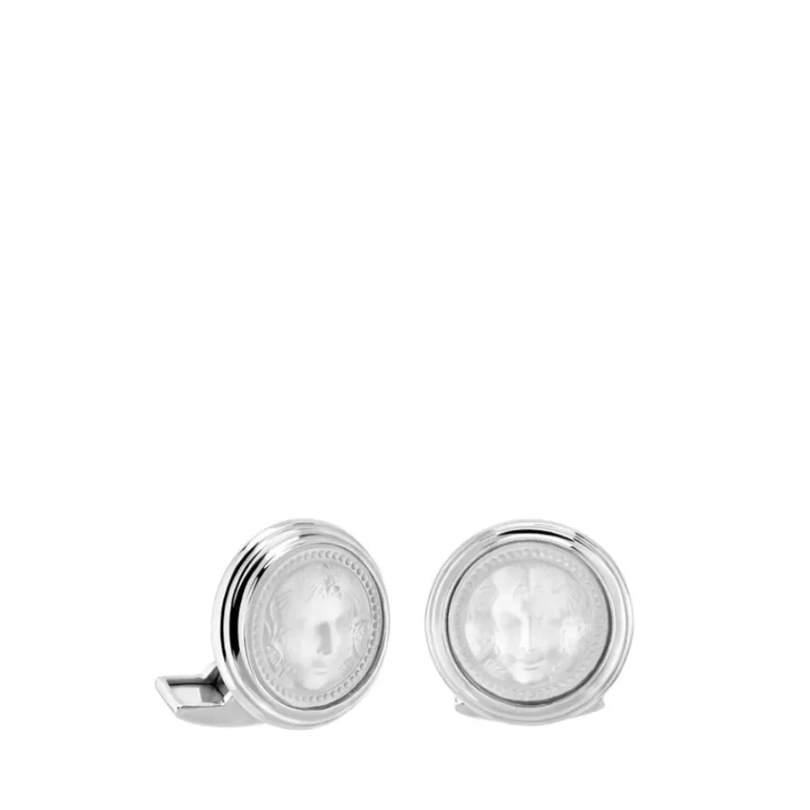 Lalique Cufflinks^Aréthuse Round Cufflinks