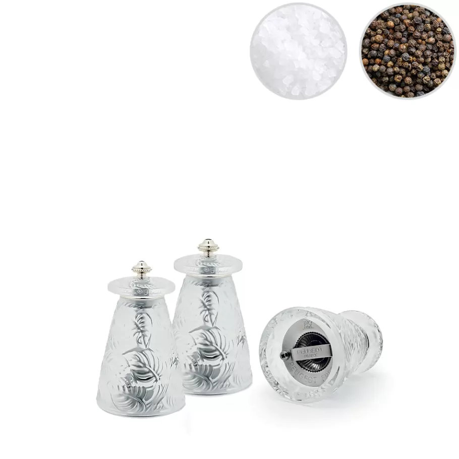 Lalique Table Accessories^Feuilles pepper & salt grinders