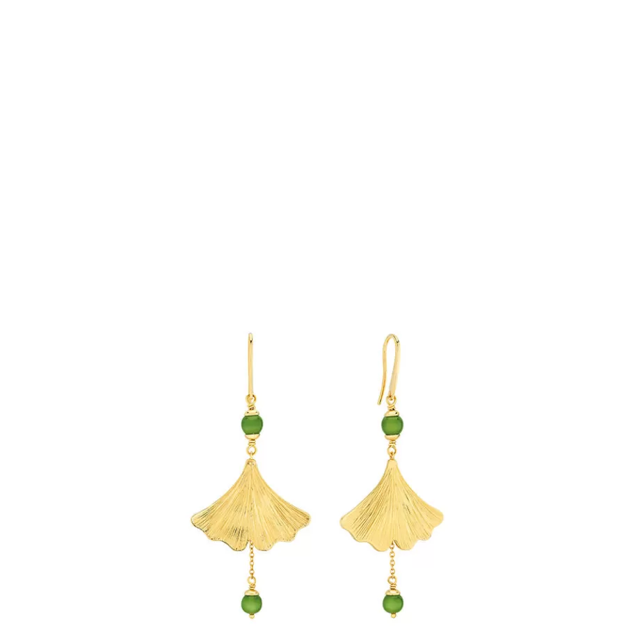 Lalique Earrings^Ginkgo earrings