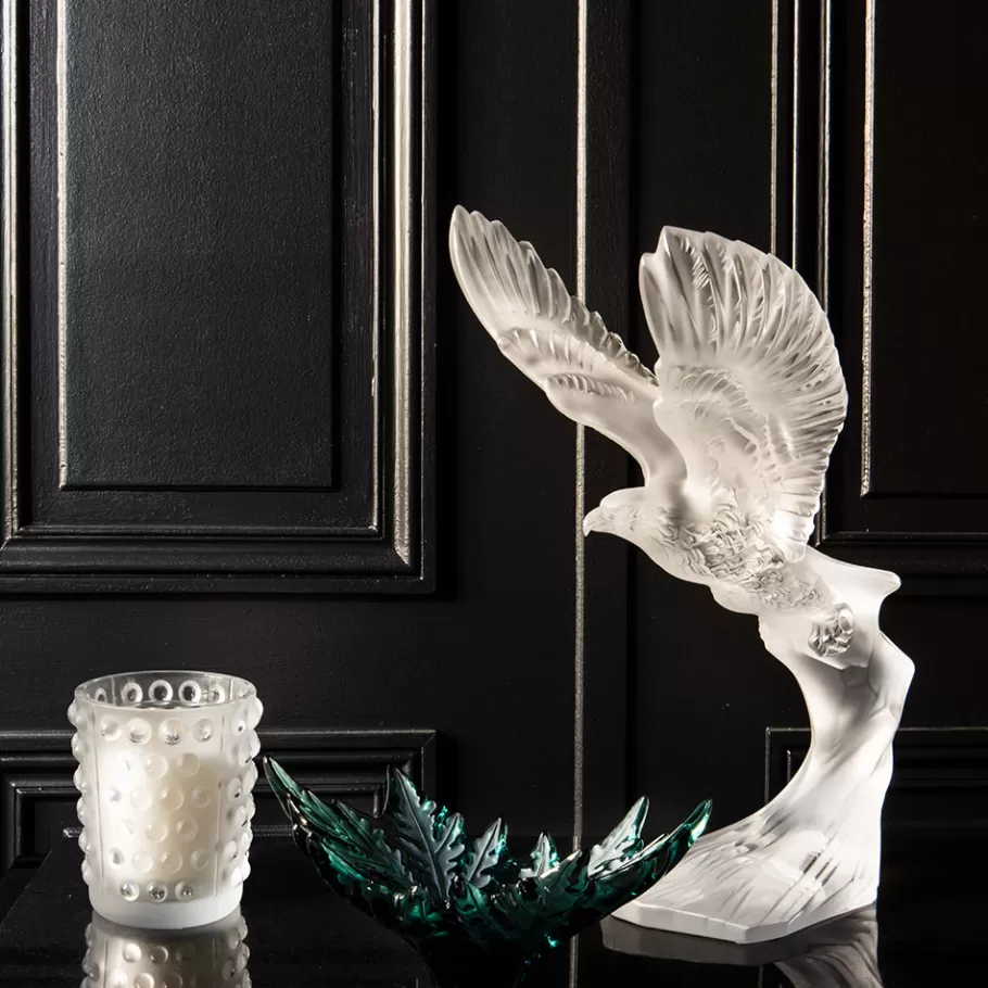 Lalique Sculptures^Golden Eagle sculpture