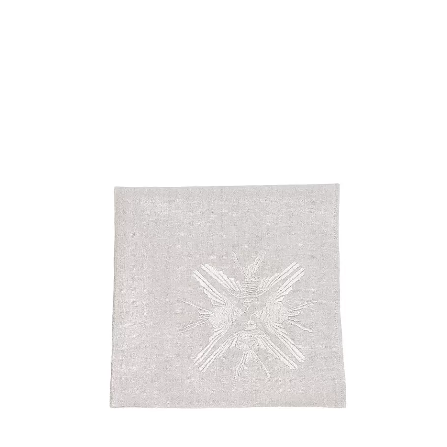 Lalique Soft Furnishings^Hirondelles embroidered napkin