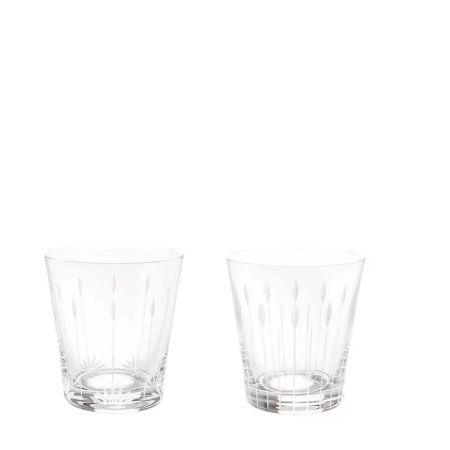 Lalique Glasses^Lotus, 2 tumblers set 30 cl