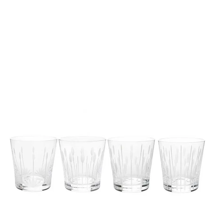 Lalique Glasses^Lotus, 4 tumblers set 20 cl