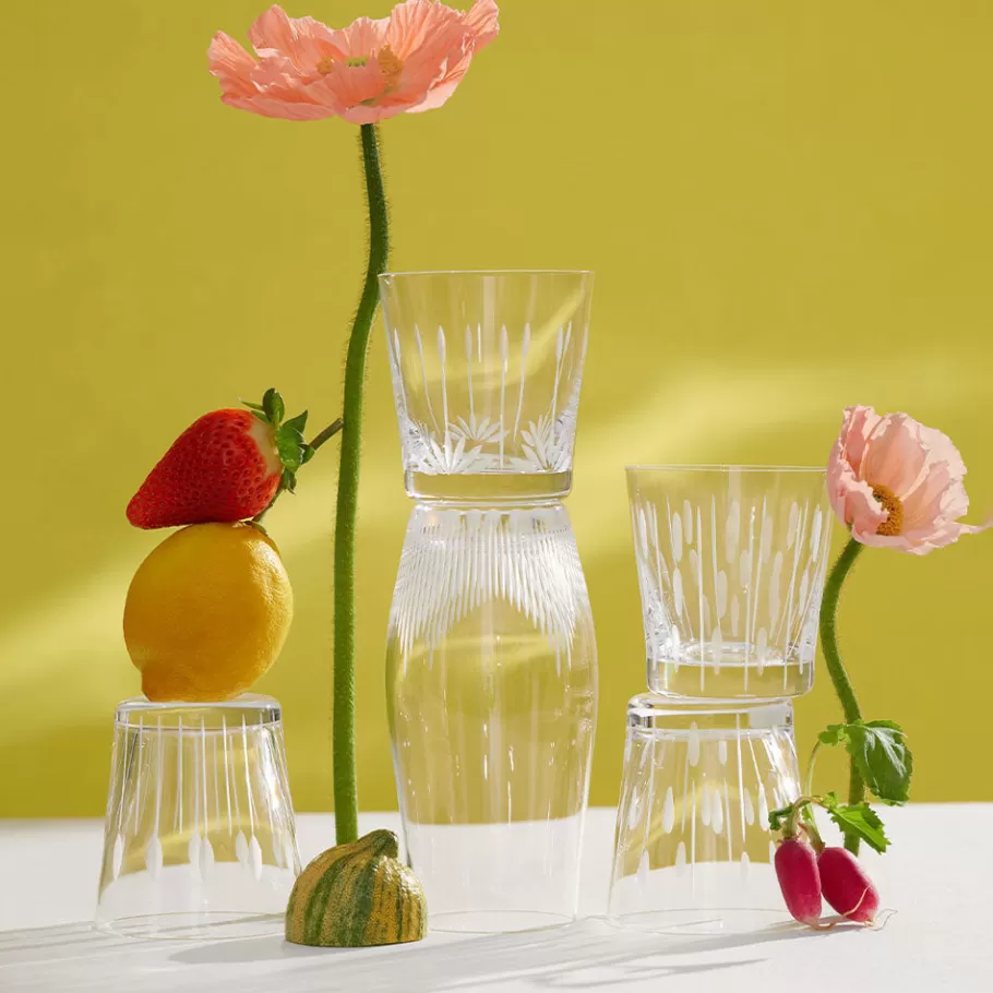 Lalique Glasses^Lotus, 2 tumblers set 20 cl