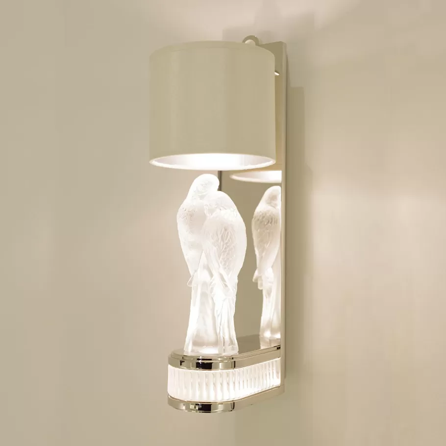 Lalique Lighting^2 Perruches wall sconce by Pierre-Yves Rochon