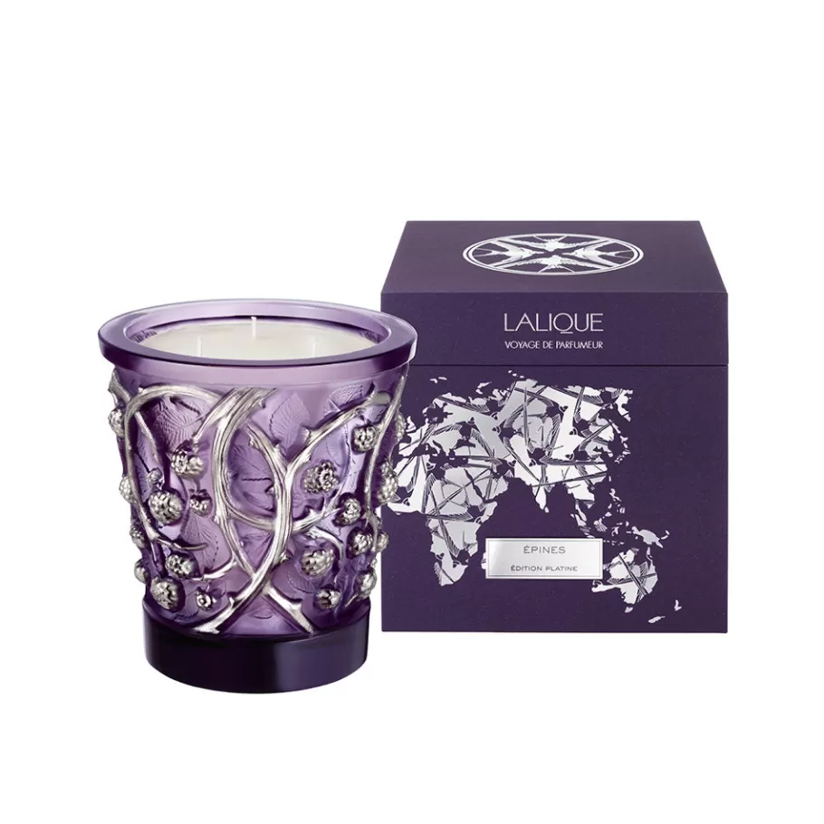 Lalique Crystal Editions | Crystal Candles^Épines "Platinum Édition", Crystal Scented Candle