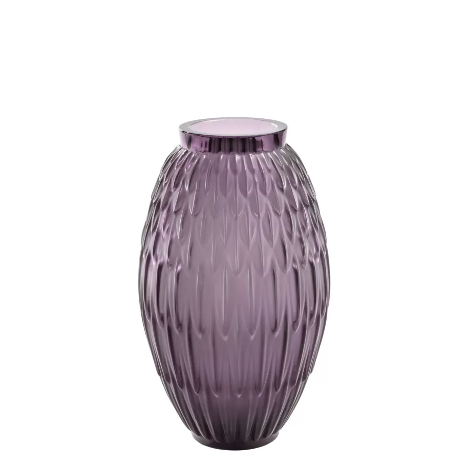 Lalique Vases^Plumes Grand Vase