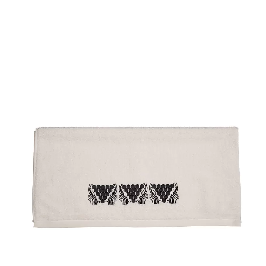 Lalique Soft Furnishings^Raisins embroidered hands towel