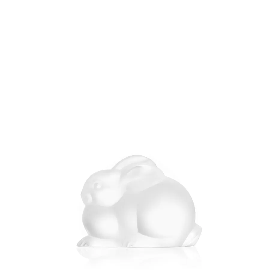 Lalique Sculptures^Resting Rabbit sculpture