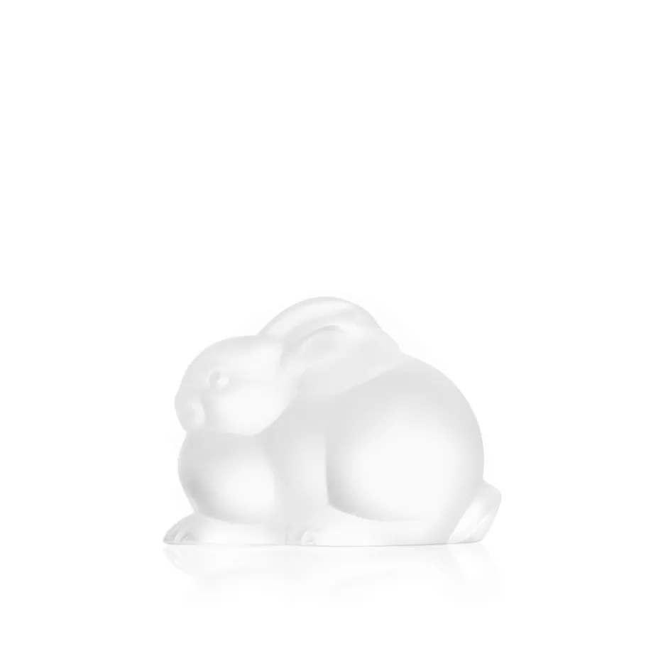 Lalique Sculptures^Resting Rabbit sculpture