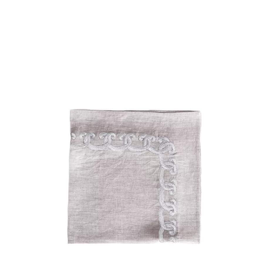 Lalique Soft Furnishings^Scallop embroidered napkin