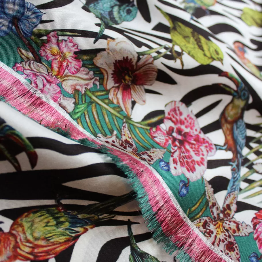 Lalique Scarves^Scarf by Ginny Litscher, Pink & black Zebra design