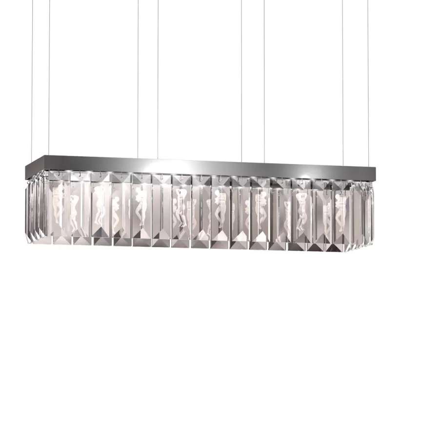 Lalique Lighting^Serene 40 Prisms Chandelier, Rectangular