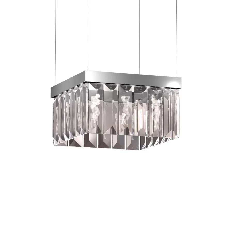 Lalique Lighting^Serene 24 Prisms Chandelier, Square