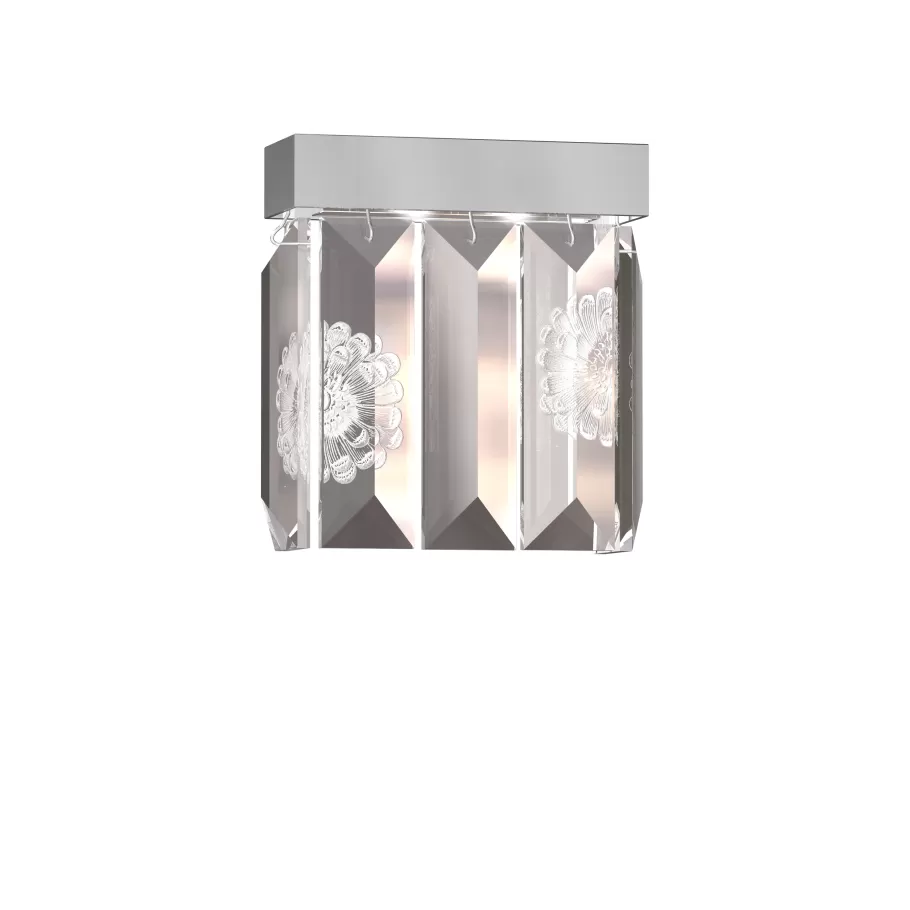 Lalique Lighting^Serene 5 Prisms Dahlia Wall Sconce, Rectangular