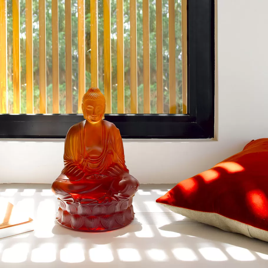 Lalique Sculptures^Small Buddha sculpture