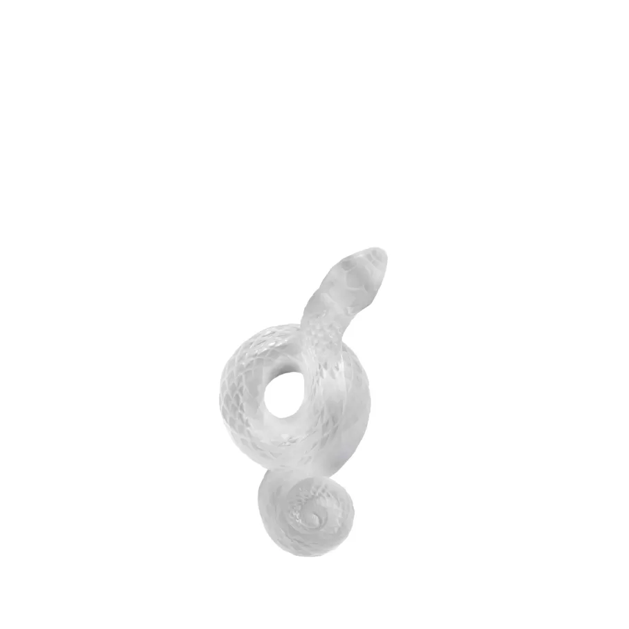 Lalique Sculptures^Snake Head Up Sculpture