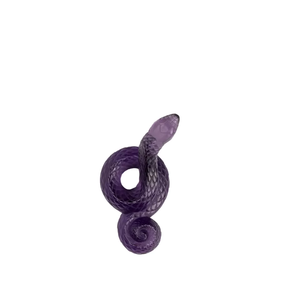 Lalique Sculptures^Snake Head Up Sculpture