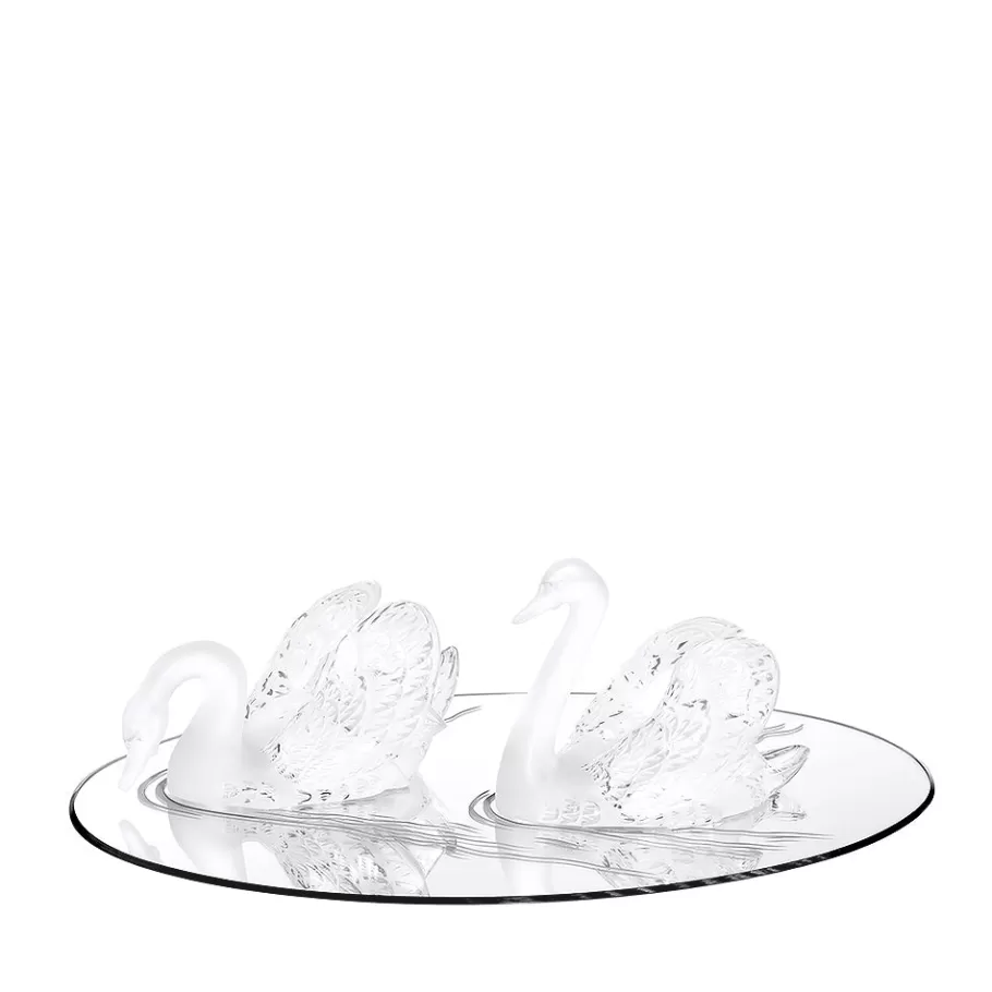 Lalique Furniture^Swan mirror